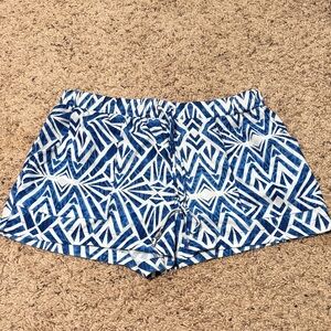 Blue Geometric Women's Shorts